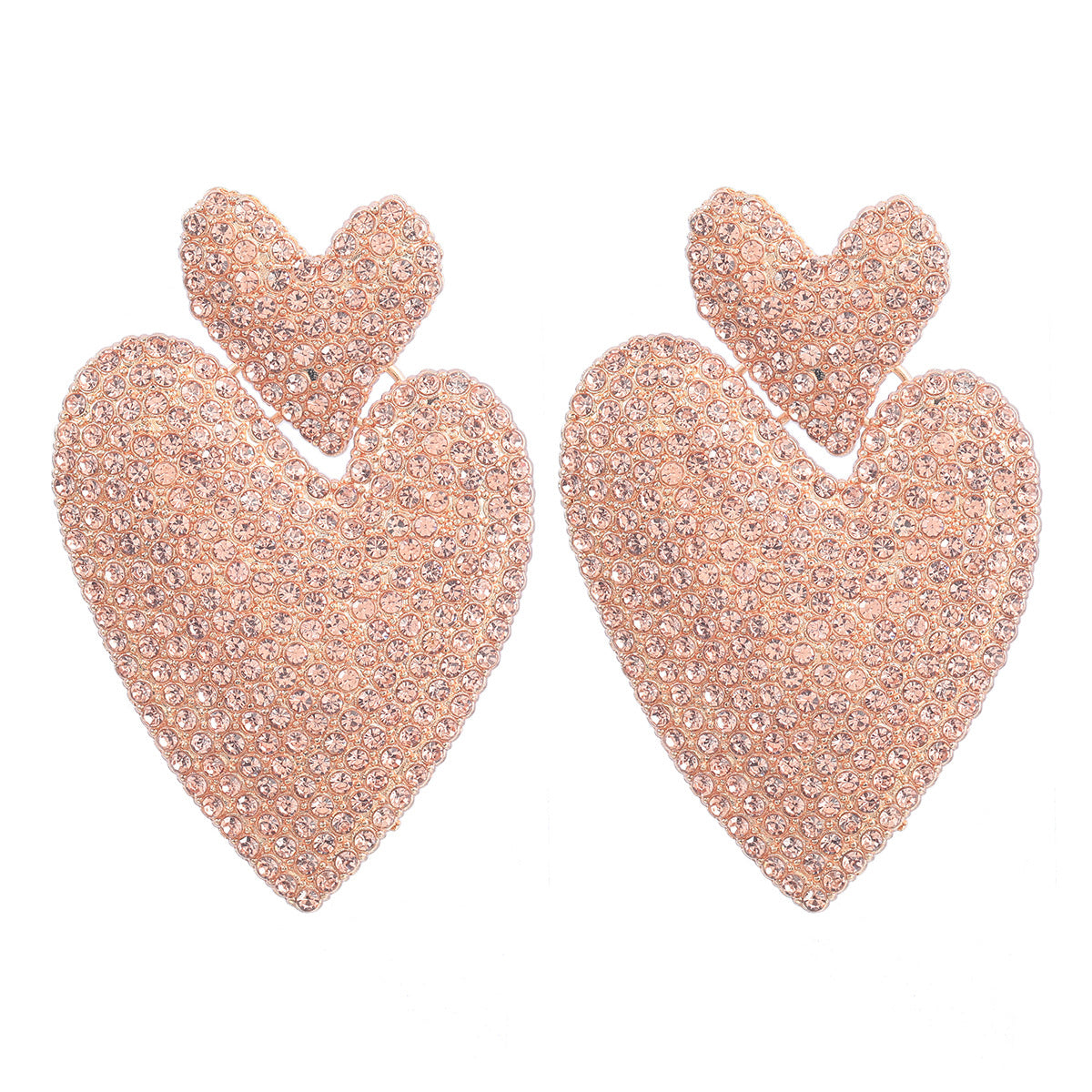 Wholesale Colored Diamond Love Multi-layer Alloy Diamond Boho Style Earrings